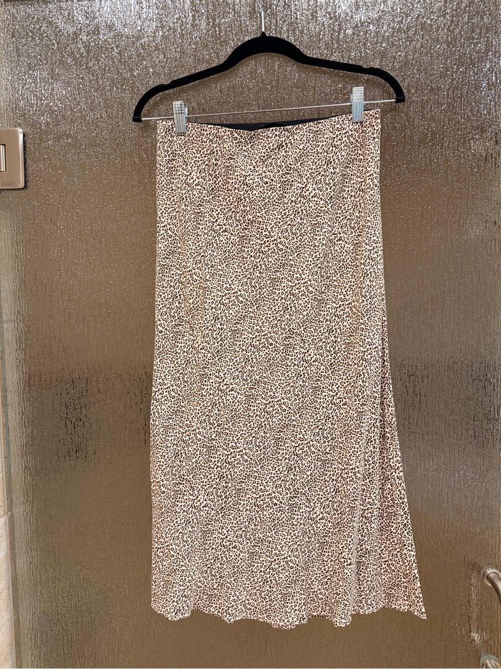 Jenni Kayne Beige Leopard-Print Midi Slip Skirt